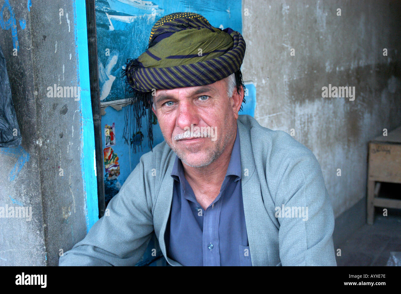 Porträt des mittleren Alter kurdischer Mann Halabja im Nordirak Stockfoto