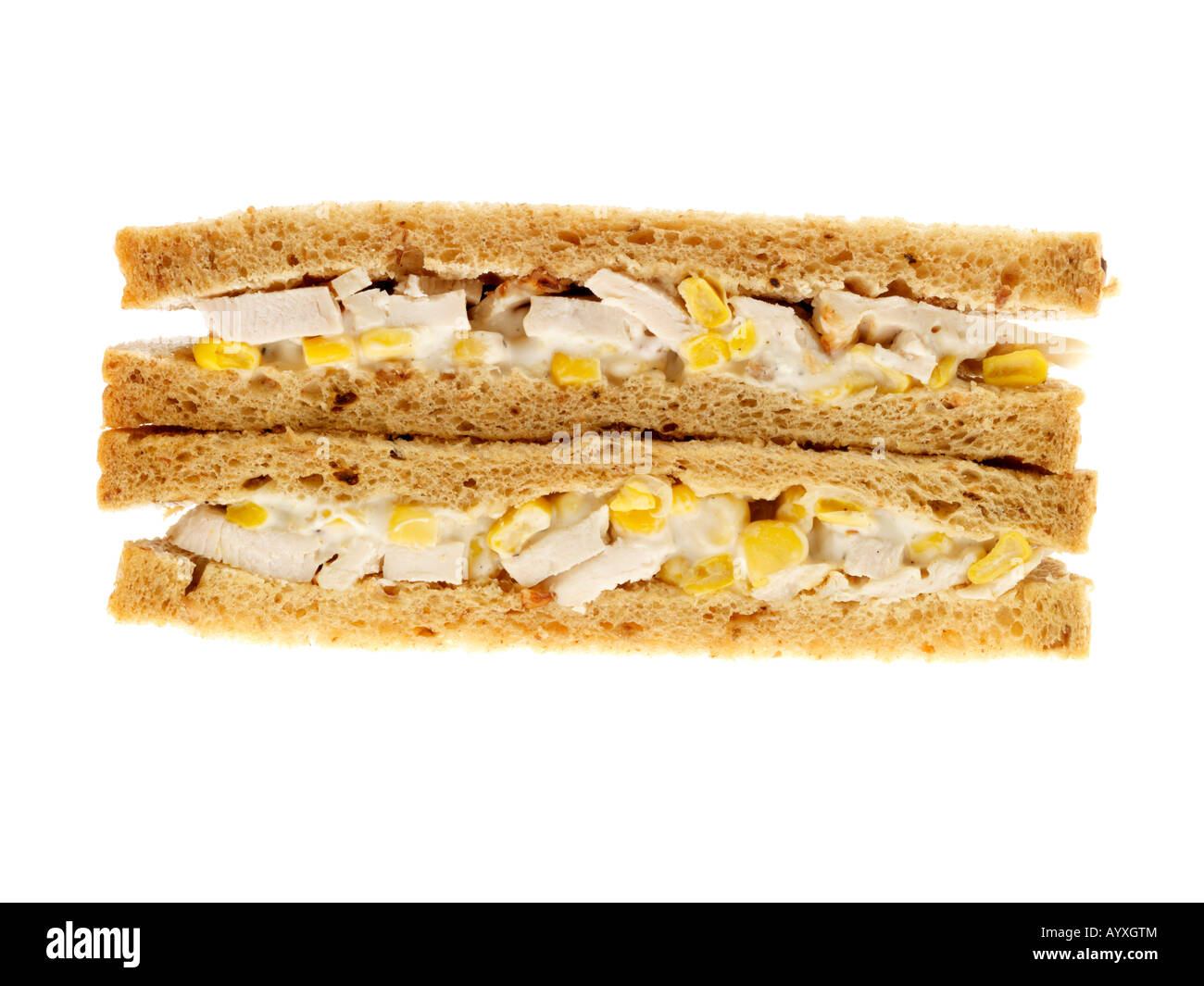 Huhn und Zuckermais Sandwich Stockfoto