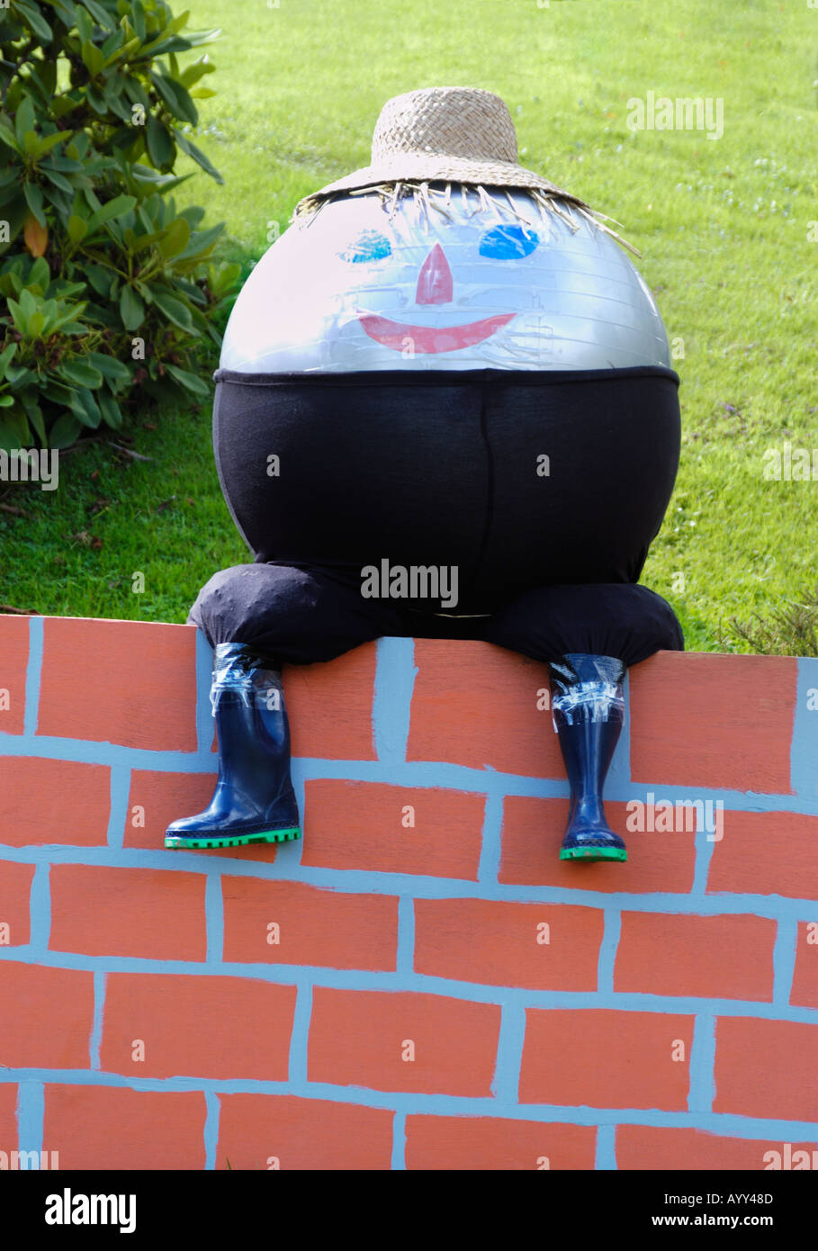 Vogelscheuche sah aus wie Humpty Dumpty Stockfoto