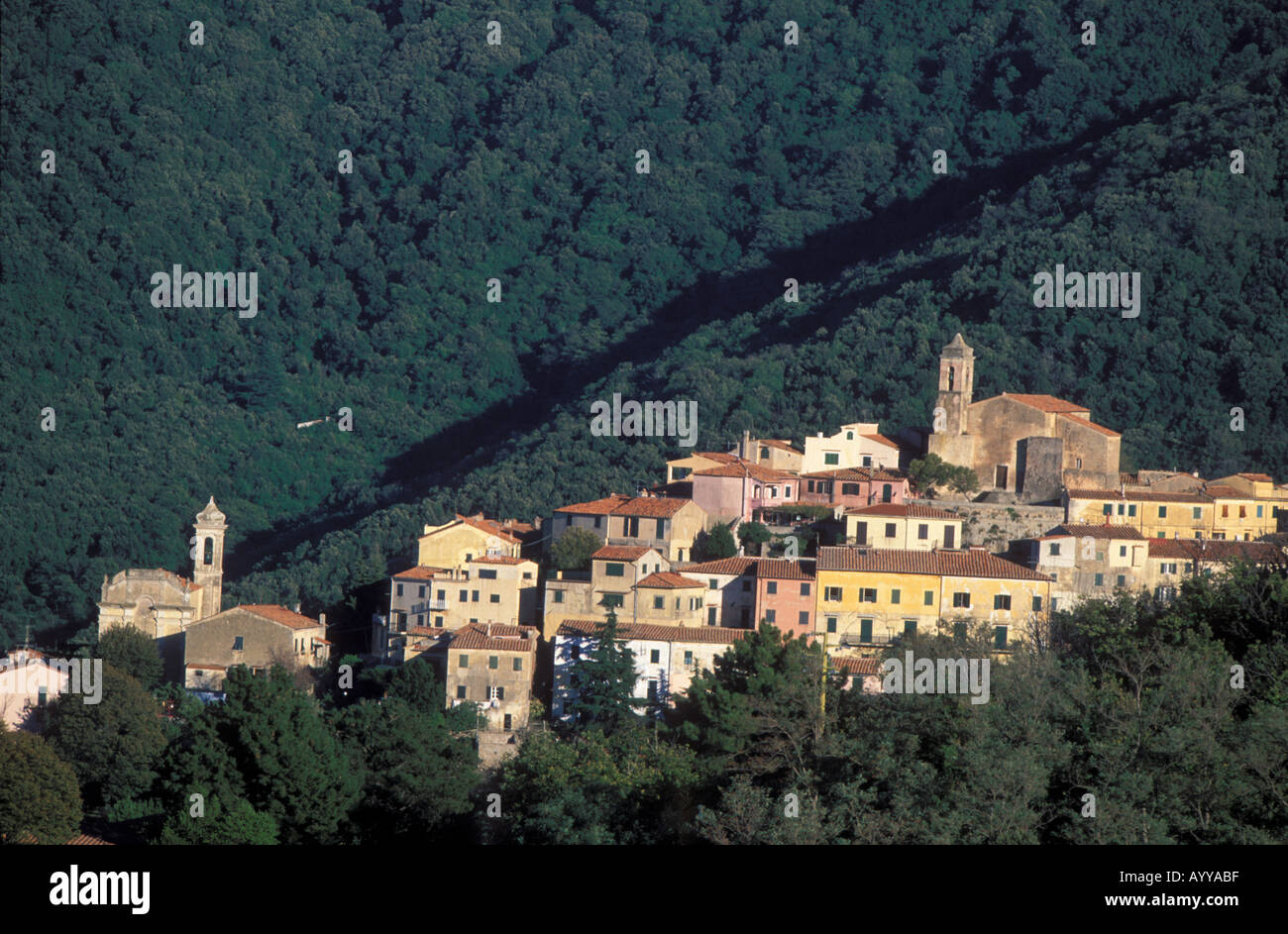 Stadt Poggio Insel Elba Italien Stockfoto