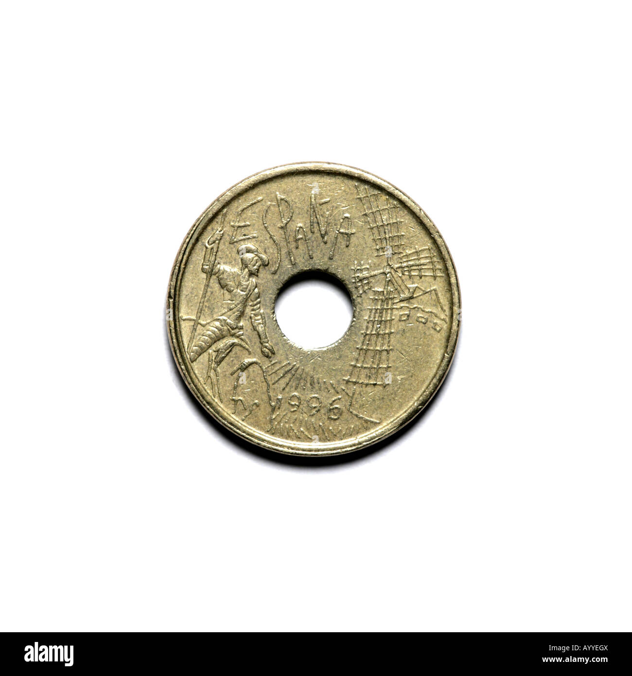 SPANISCHE 25 PESETA-Münze Stockfoto