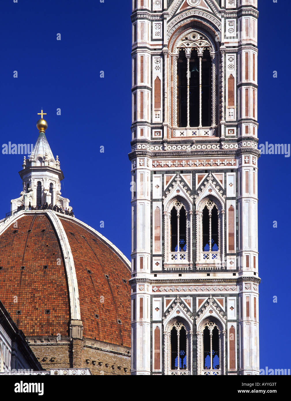Dom und abstrakte Campanile Nahaufnahme Florenz Florenz Toskana Italien Stockfoto
