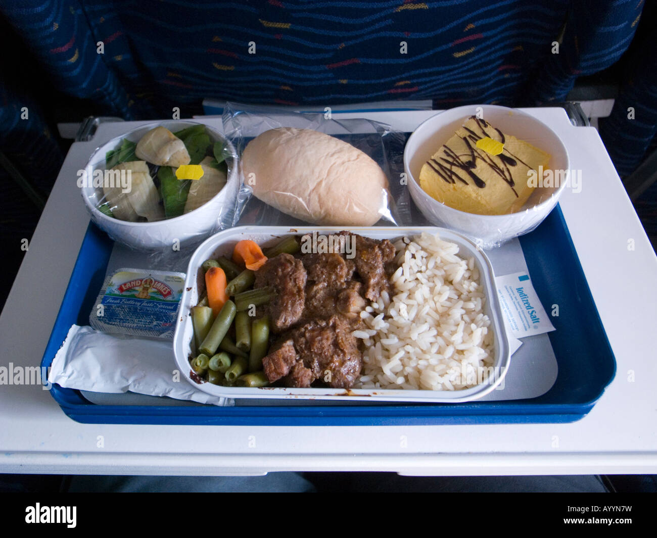 Inflight-Mahlzeit Stockfoto