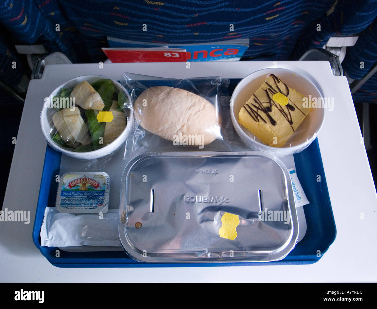 Inflight-Mahlzeit Stockfoto