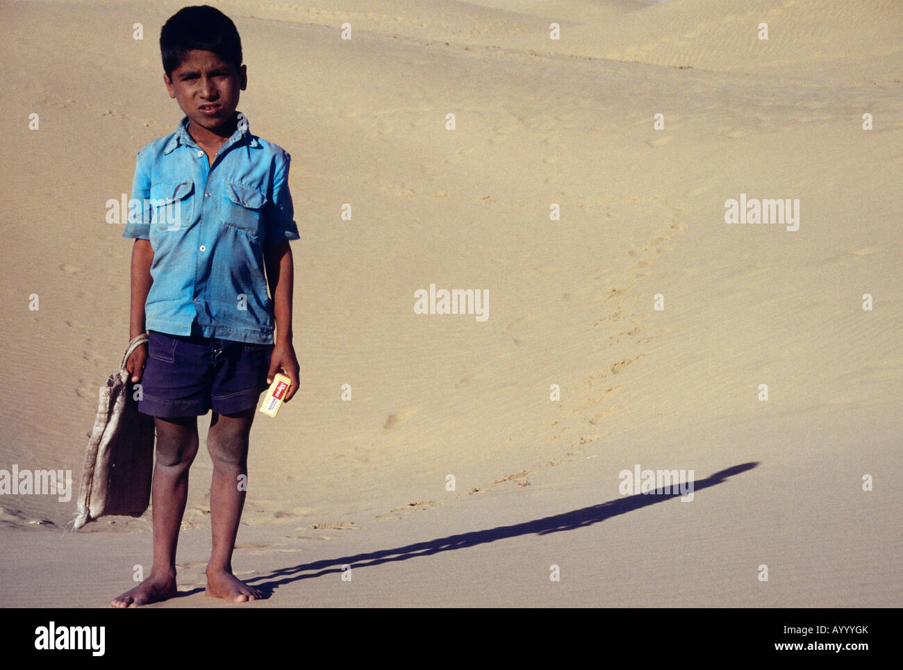 Thar Wüste Indien School Boy Stockfoto
