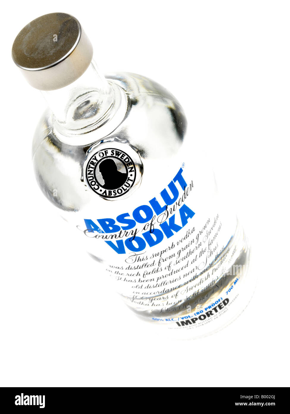 Spiritus Flasche auf weißem Hintergrund Stockfotografie - Alamy