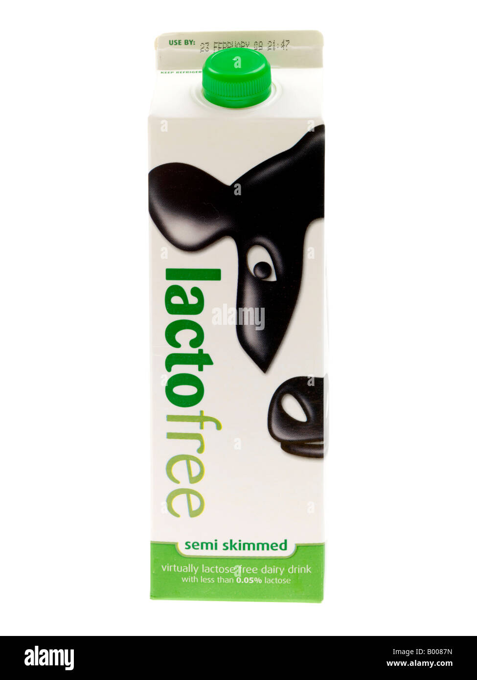 Laktosefreie Semi Magermilch Stockfoto