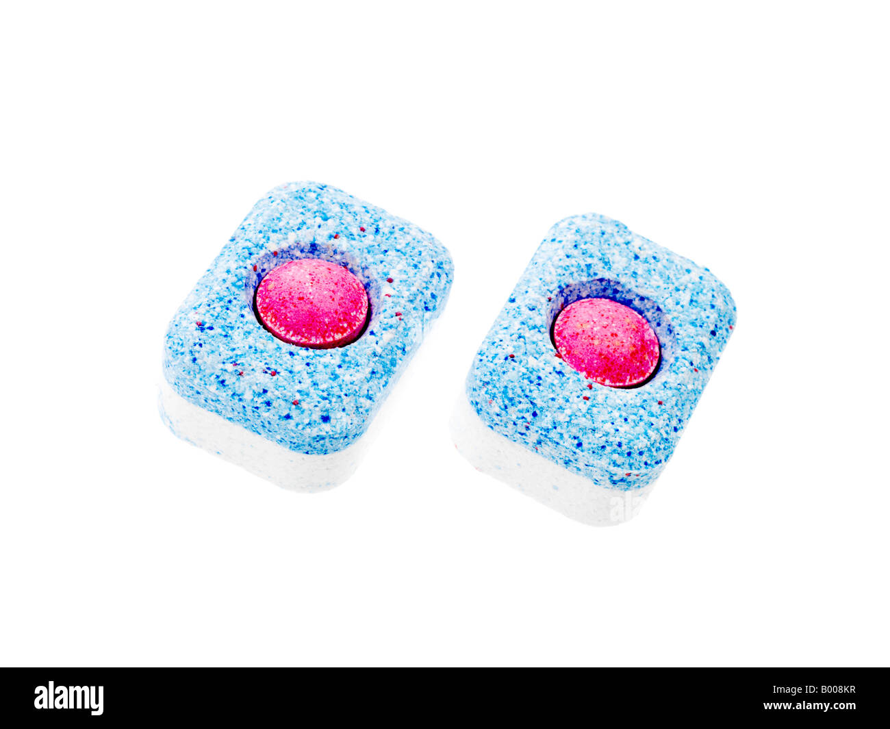 Haushaltsgeräte-Tablets Für Geschirrspüler, Mit Keine Menschen Isoliert Auf Weiß Stockfoto