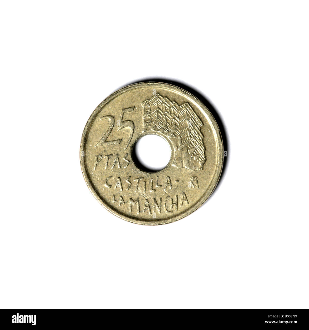 SPANISCHE 25 PESETA-Münze Stockfoto