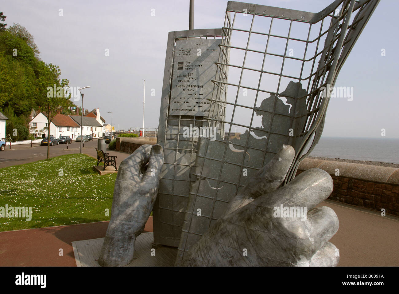 Somerset Minehead Skulptur Start des South West Coast Path Stockfoto