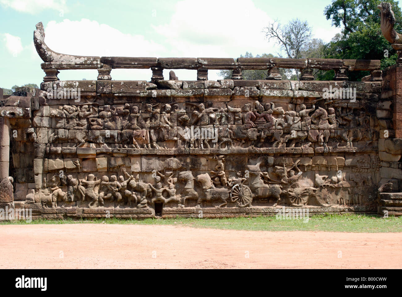 Kambodscha, Preah Khan Complex 12. Jh. n. Chr. Elephant Terrasse, OG. Stockfoto