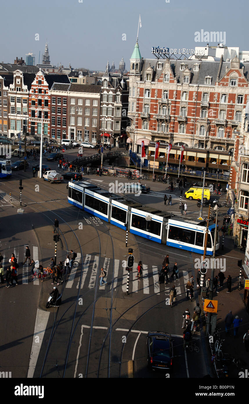 Blick hinunter auf Muntplein östlichen Kanal ring Amsterdam-Niederlande-Nord-Holland-Europa Stockfoto