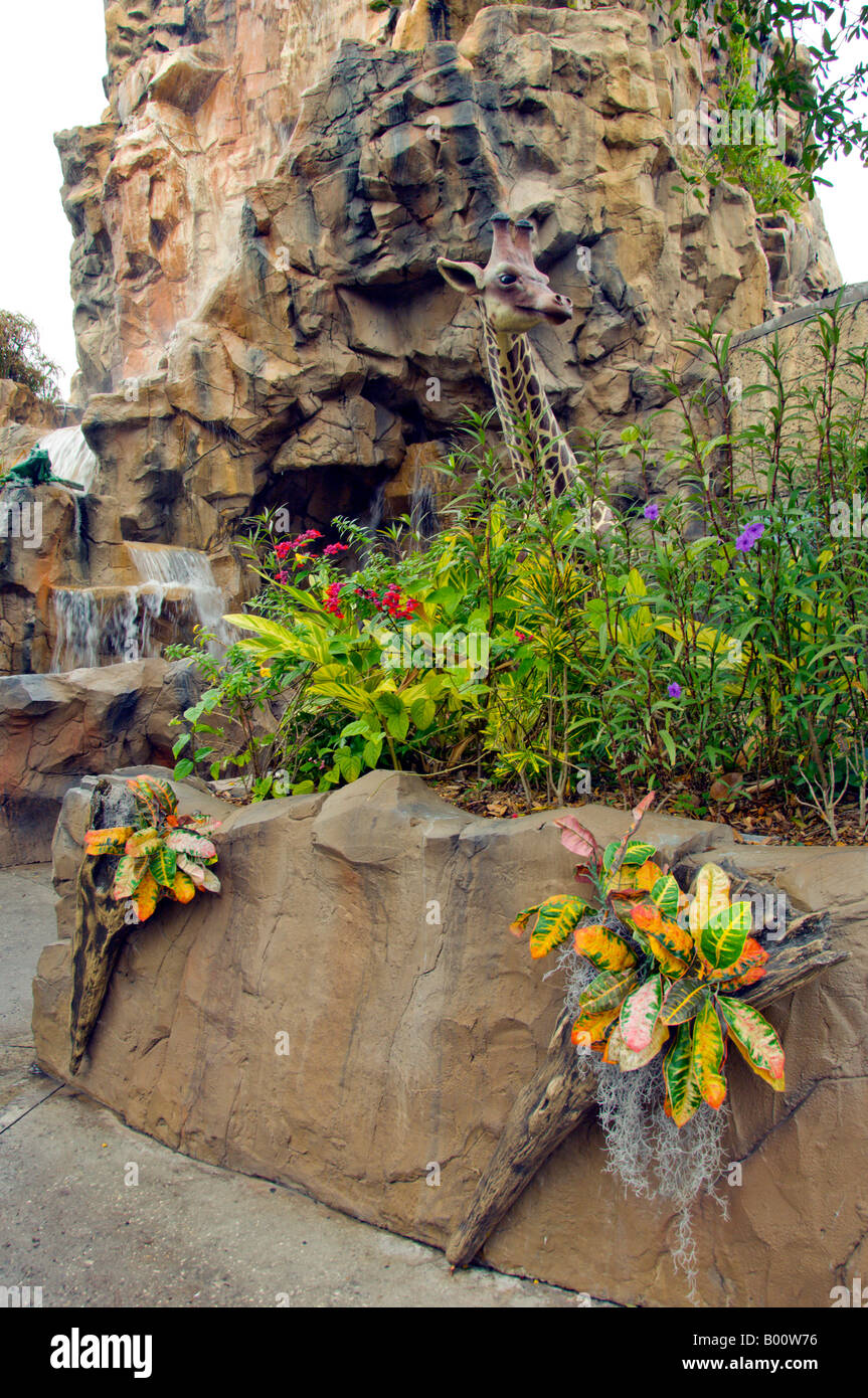 Tropischen Dschungel-Dekor im Rainforest Cafe in Downtown Disney in Orlando Florida USA Stockfoto