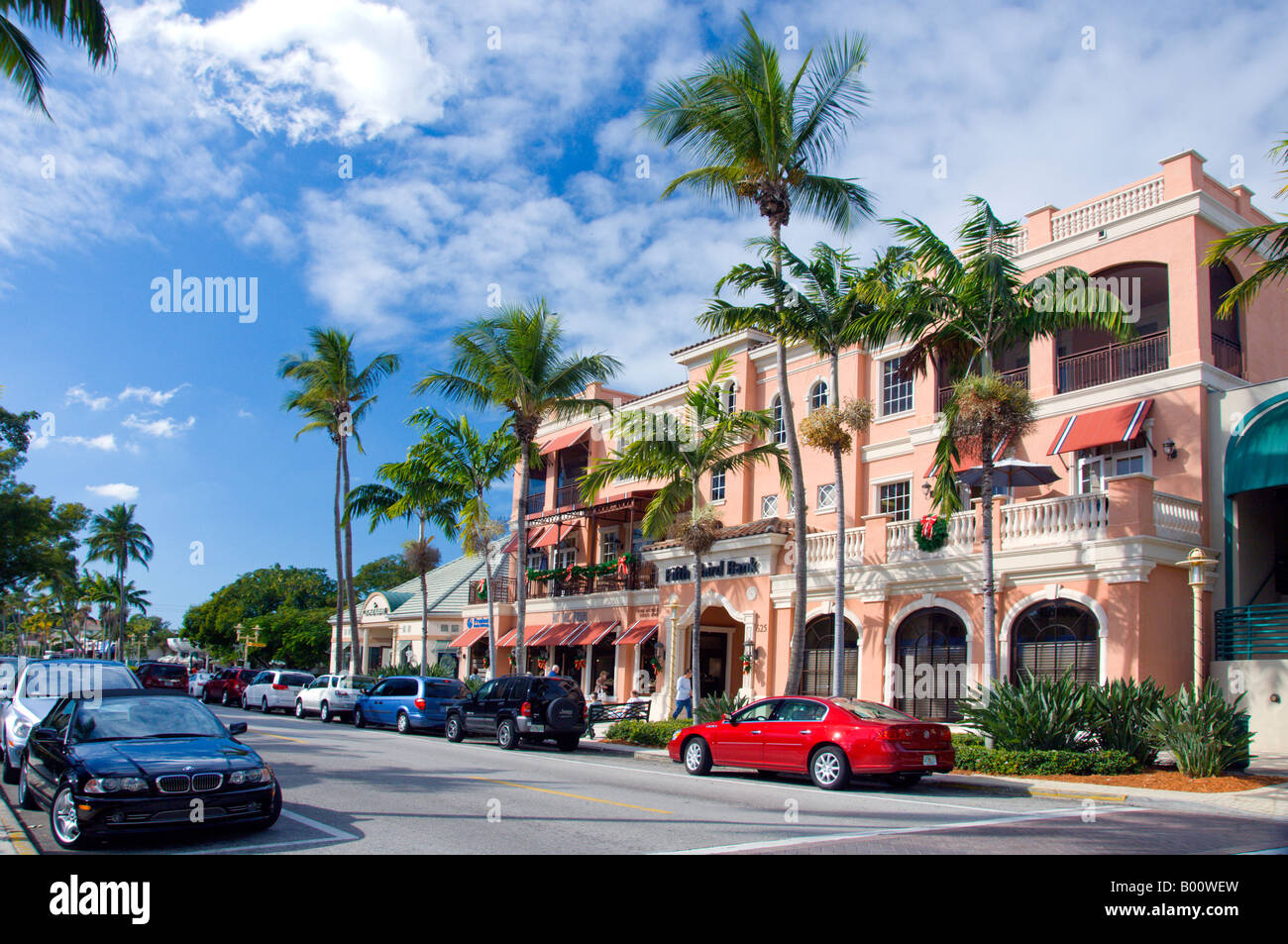 Die Fifth Street Einkaufsviertel in Naples Florida USA Stockfoto