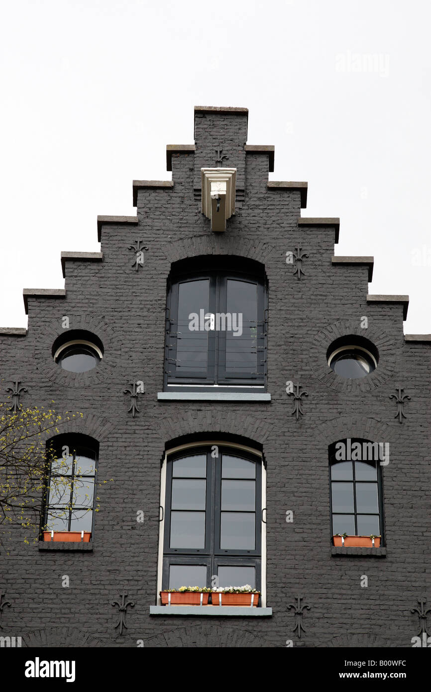 Beispiel für ein Schritt-Giebel-Haus entlang Egelantiers Gracht Amsterdam Niederlande Nord-Holland-Europa Stockfoto