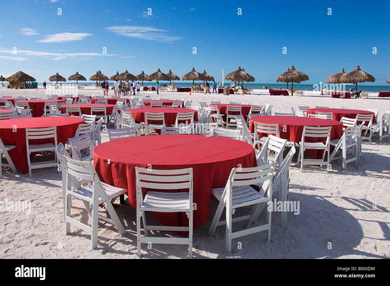 Die Outdoor-Banketteinrichtungen Marriott Marco Island Resort in Marco Island Florida USA Stockfoto