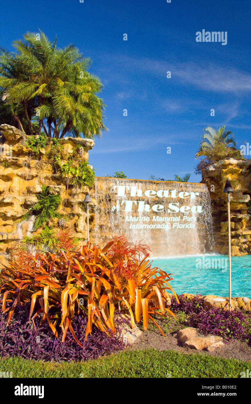 Das Theater von dem Meer Ortseingangsschild in Islamorada Florida Keys USA Stockfoto