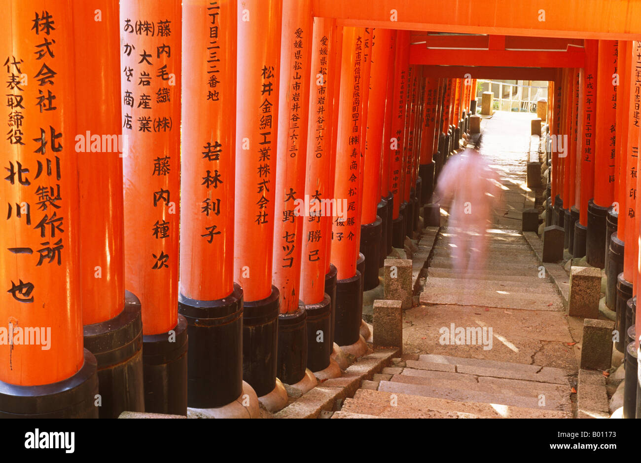 Japan, Kyoto, Fushimi-Ku. Fushimi Inari-Taisha ist ein Schrein, Inari, Shinto Reis Gott gewidmet. Stockfoto