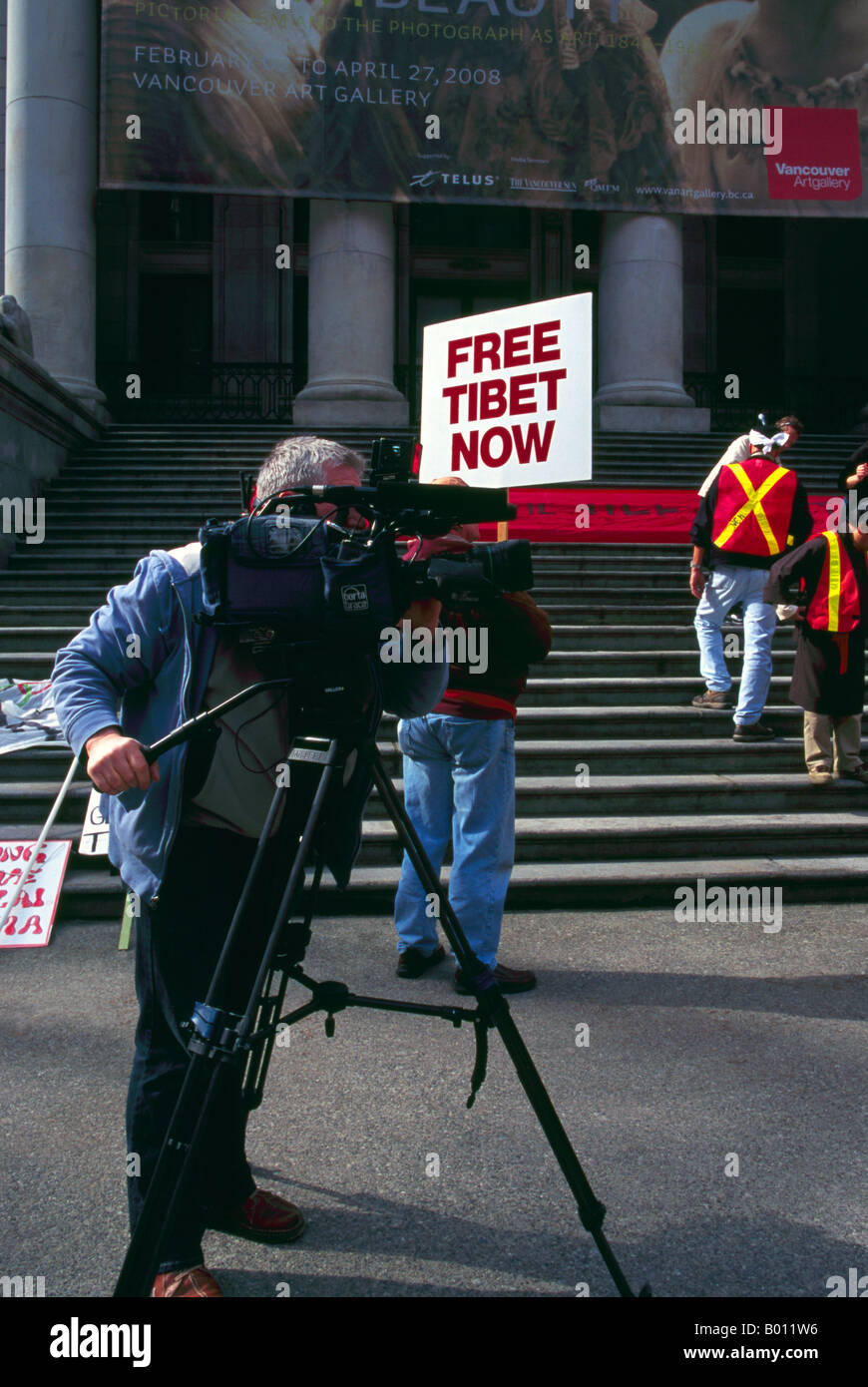 Friedliche "Free Tibet" Protestkundgebung statt in Vancouver British Columbia Kanada - 22. März 2008 Stockfoto