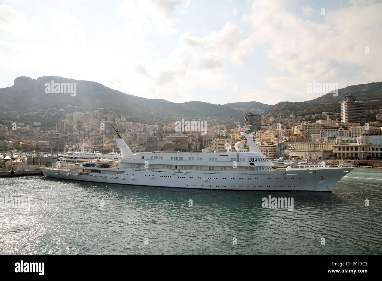 Eine Luxus-Yacht in Monaco Hafen, Monaco Stockfoto