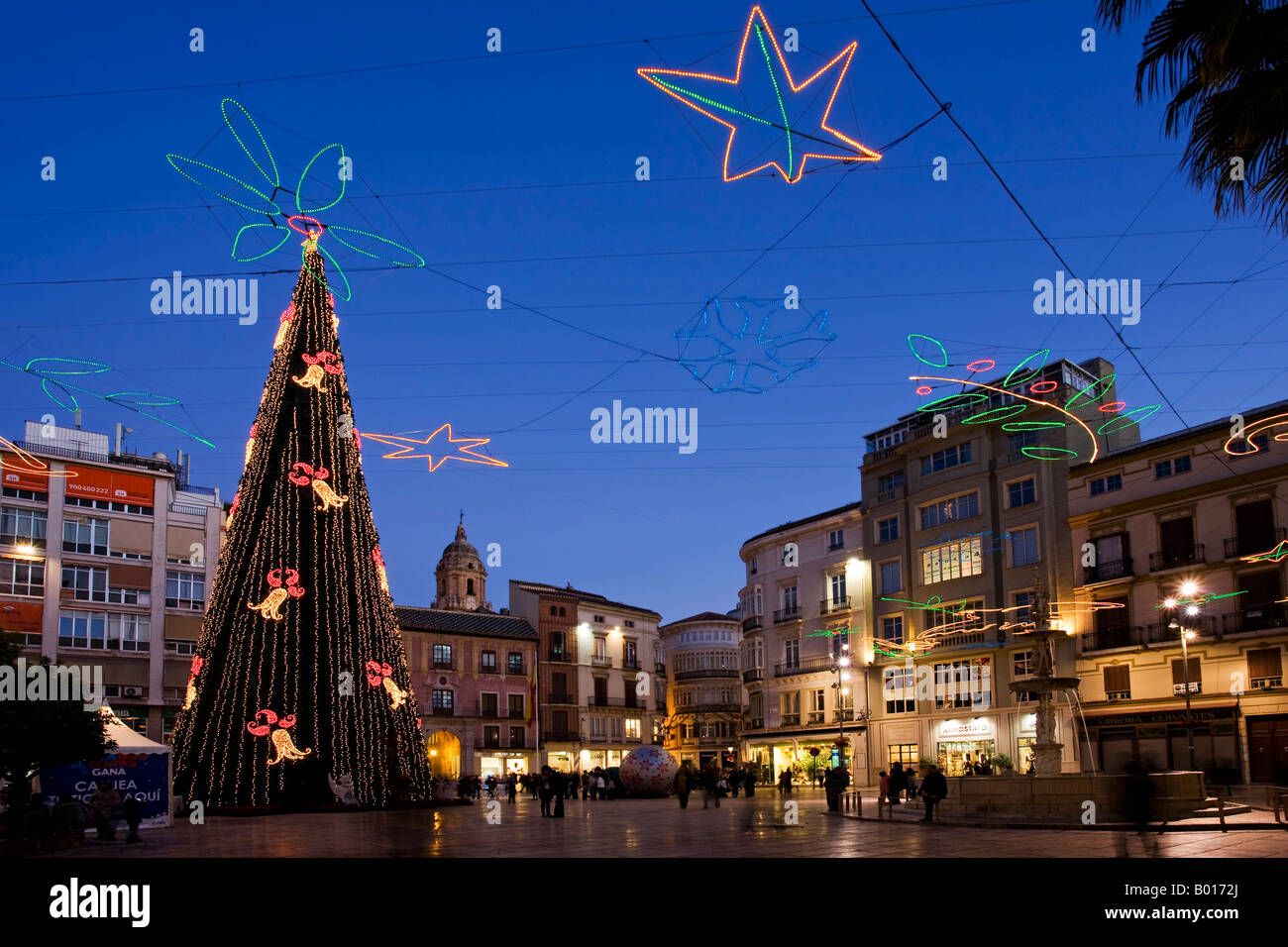 Christmas Tree Malaga Stadt Zentrum Spanien Stockfoto