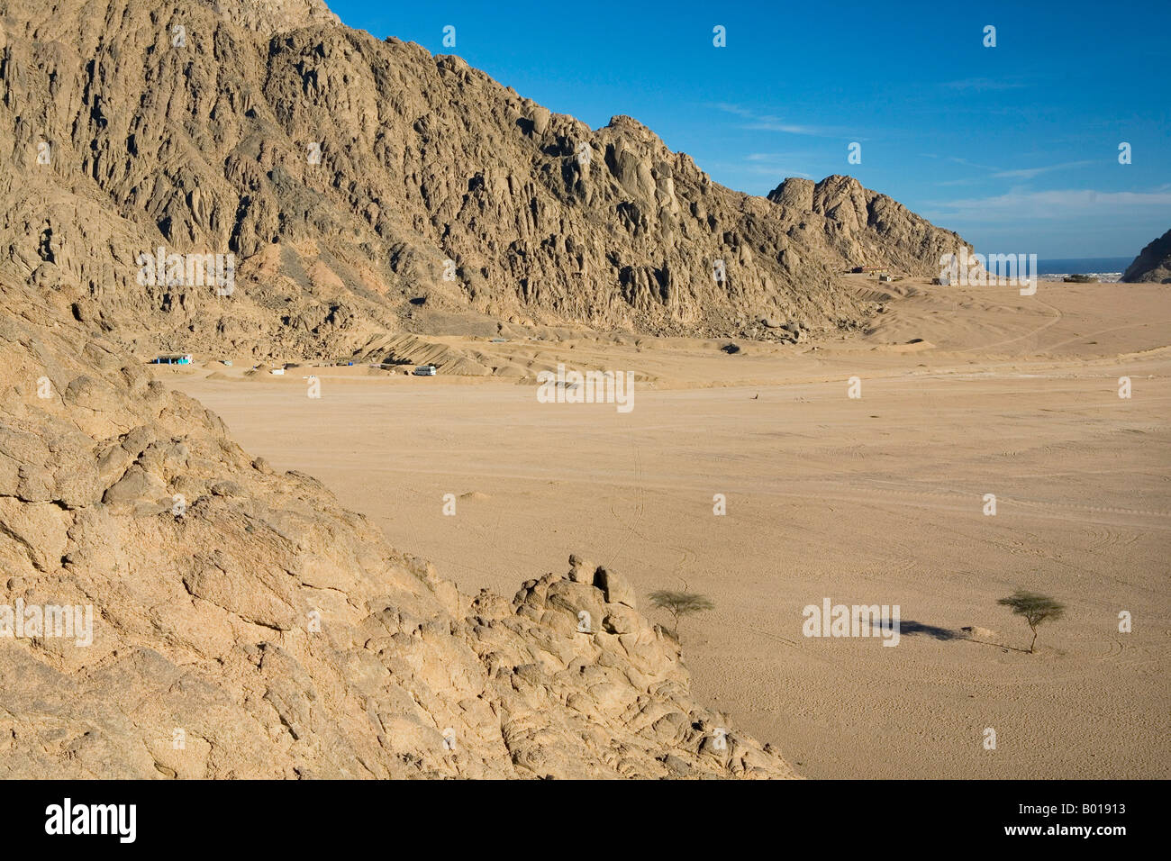 Die Sinai-Wüste in der Nähe von Sharm el Sheikh Ägypten Stockfoto