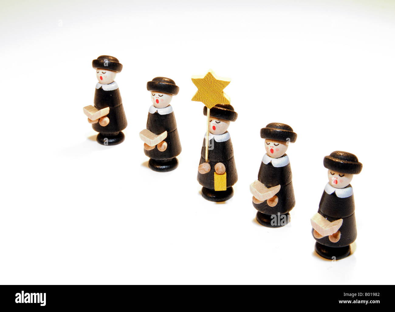 Geschnitzte Weihnachtsfiguren Chor Stockfoto
