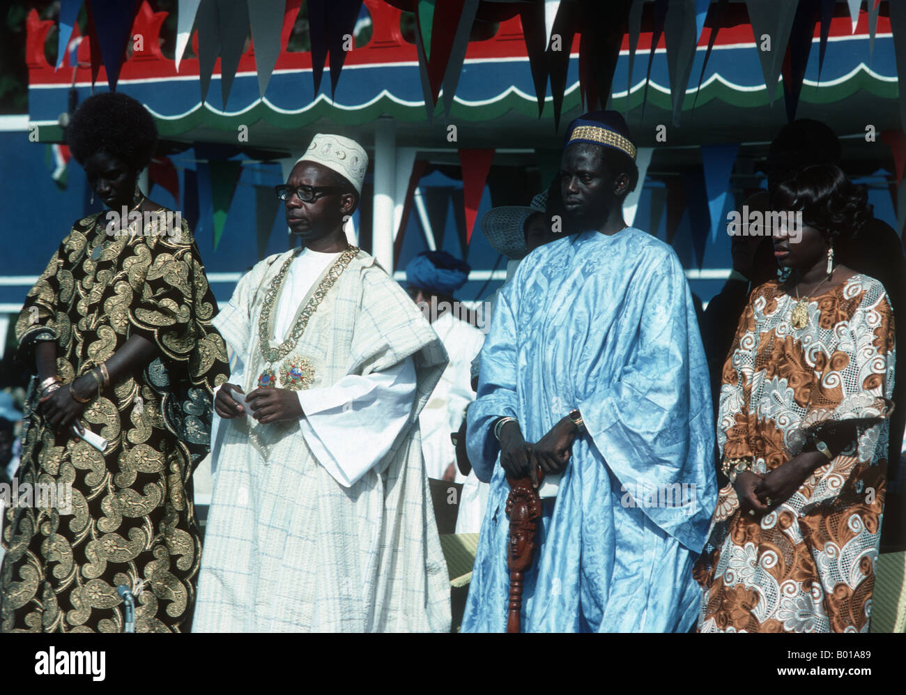 Präsident des Gambia Sir Dawda Kairaba Jawara Jahrestages der Unabhängigkeitstag 1977 Banjul (Gambia) Stockfoto