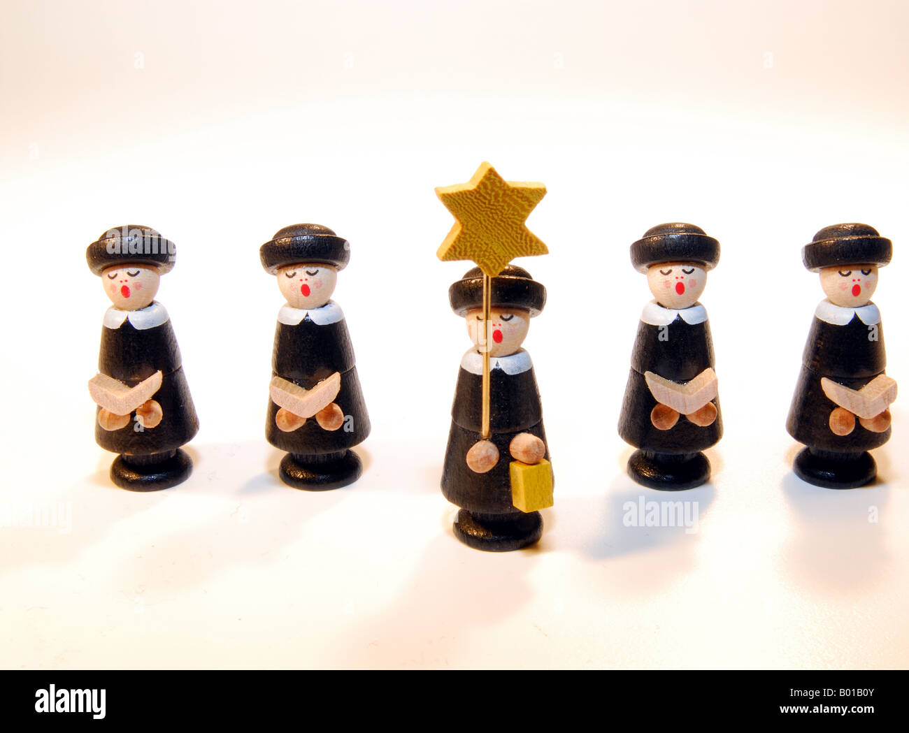 Geschnitzte Weihnachtsfiguren Chor Stockfoto