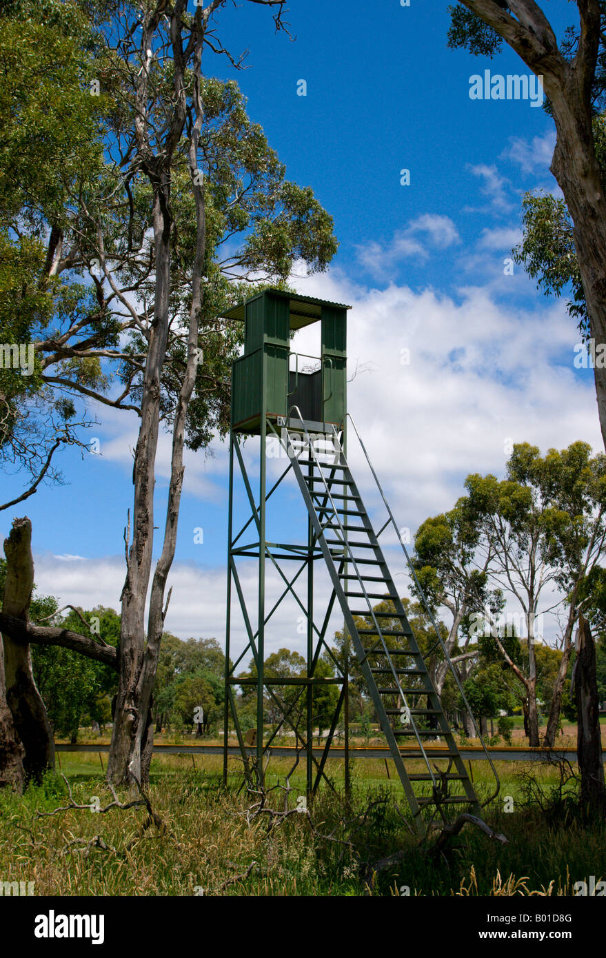 Eine Verwalter-Box am hanging Rock Pferderennen verfolgen Victoria Australien. Stockfoto