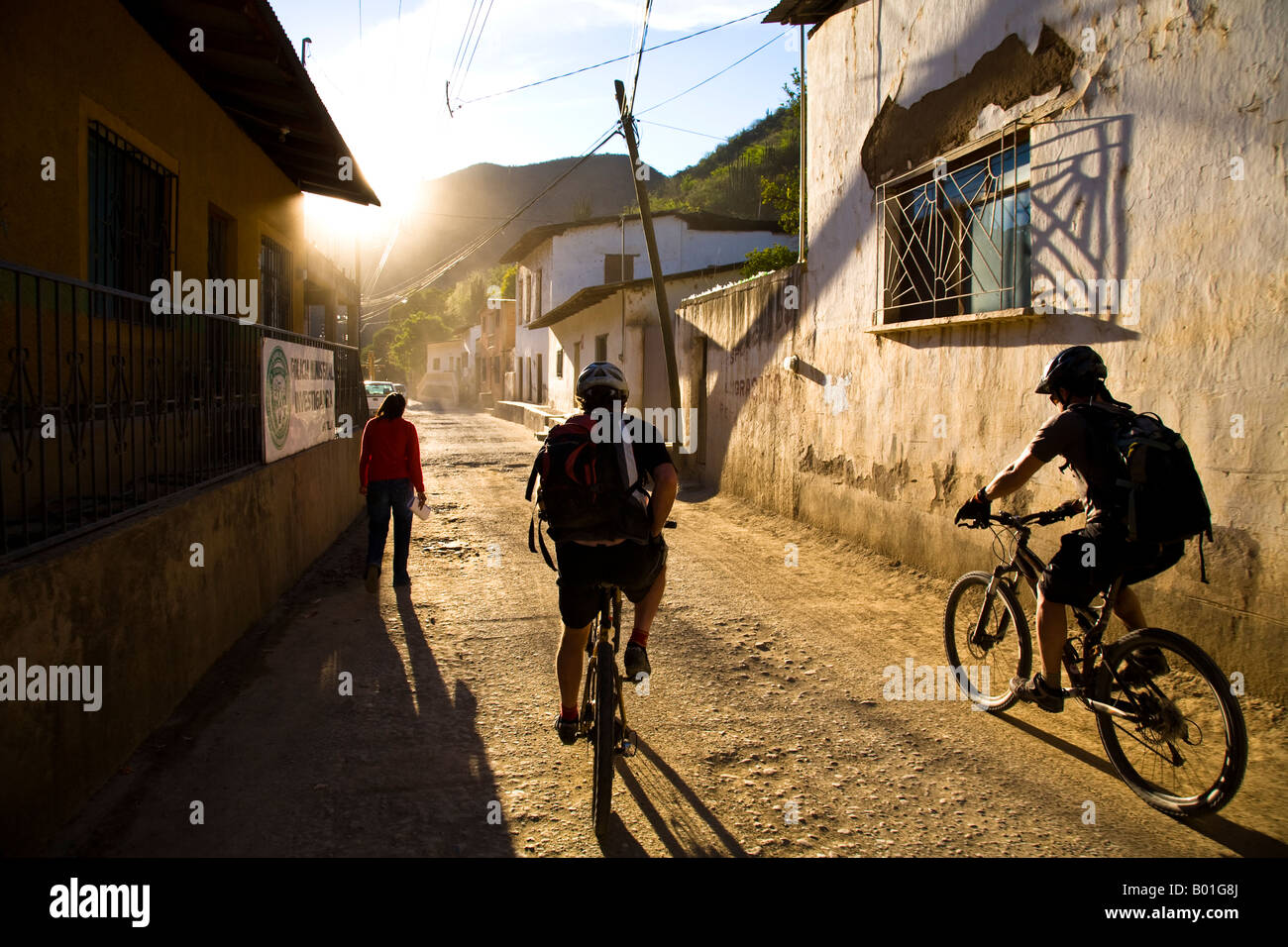 Radtouren durch die Stadt Batopilas im Bereich "Copper Canyon" von Mexiko Stockfoto
