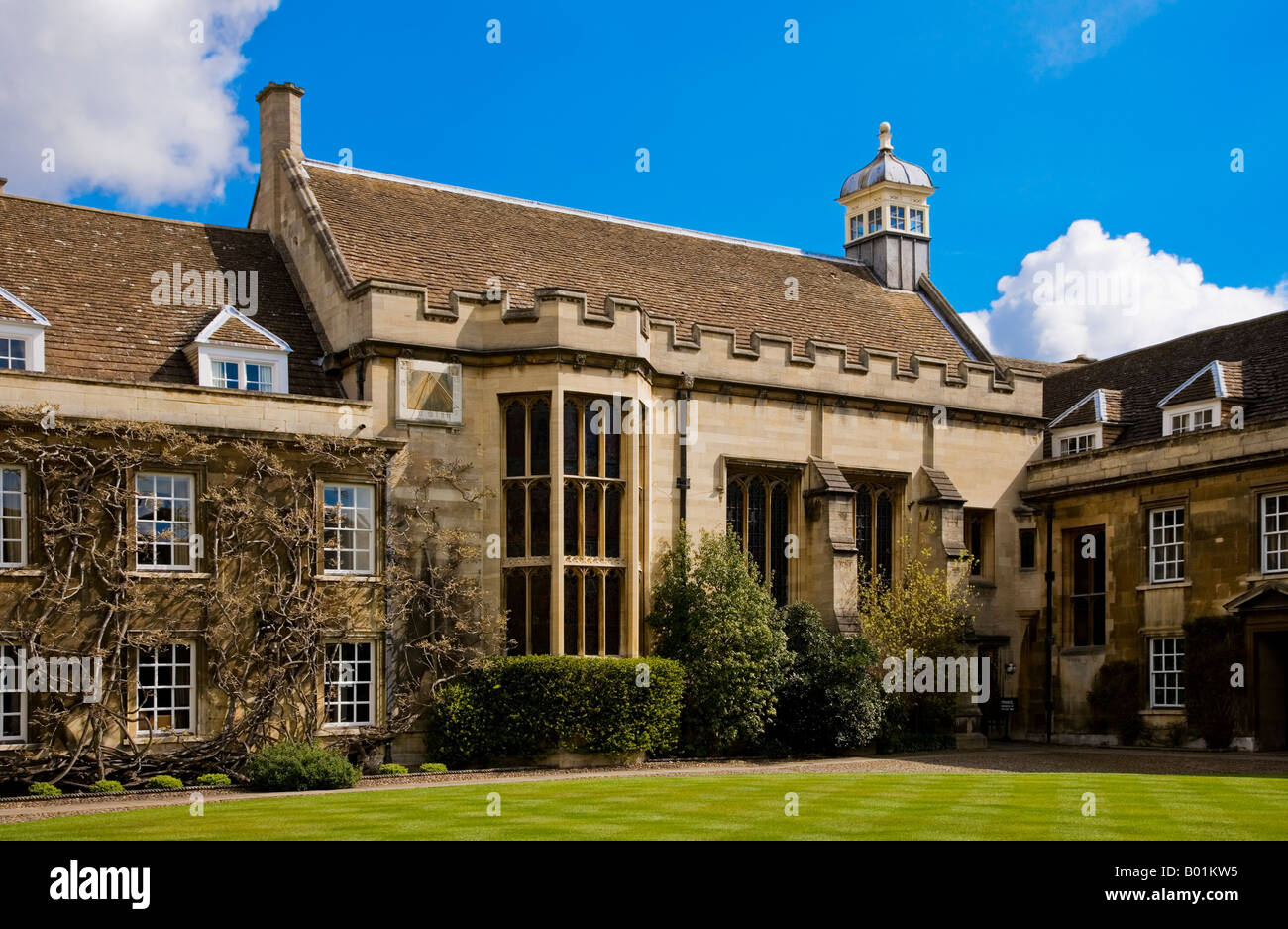 Teil des ersten Gerichtes am Christi College der Universität Cambridge, Cambridge, England, Vereinigtes Königreich Stockfoto