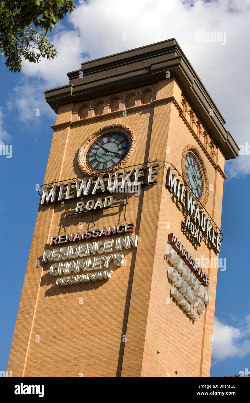 Die historischen Milwaukee Straße Depot erzielt worden in ein qualitativ hochwertiges Tourist und Business Hotel in der Innenstadt von Minneapolis MN Stockfoto