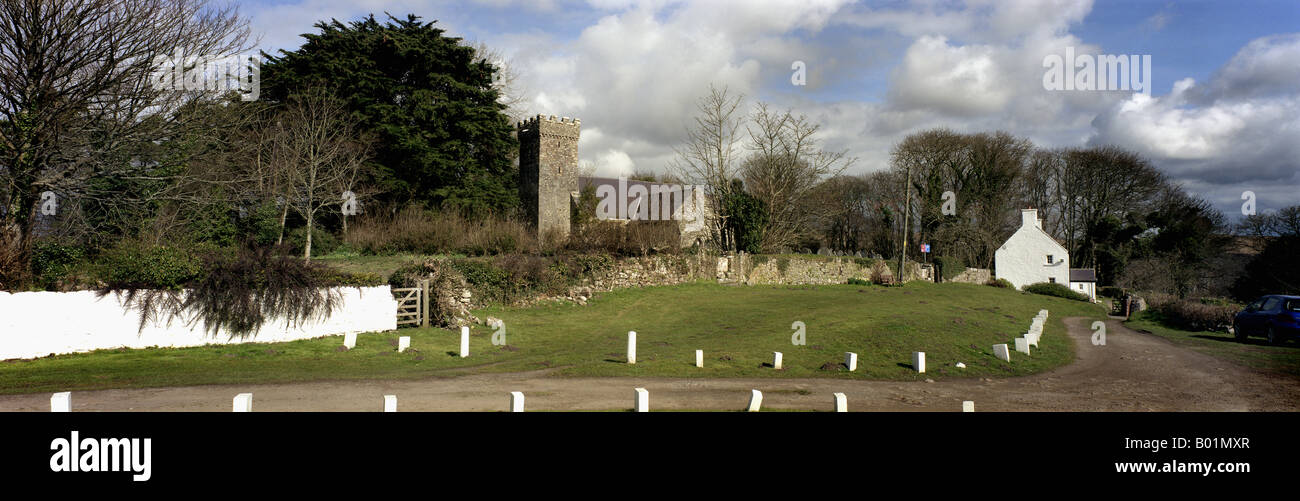 Kirche St. Andrews in Penrice. Es befindet sich auf der Gower-Halbinsel in Süd-Wales Stockfoto