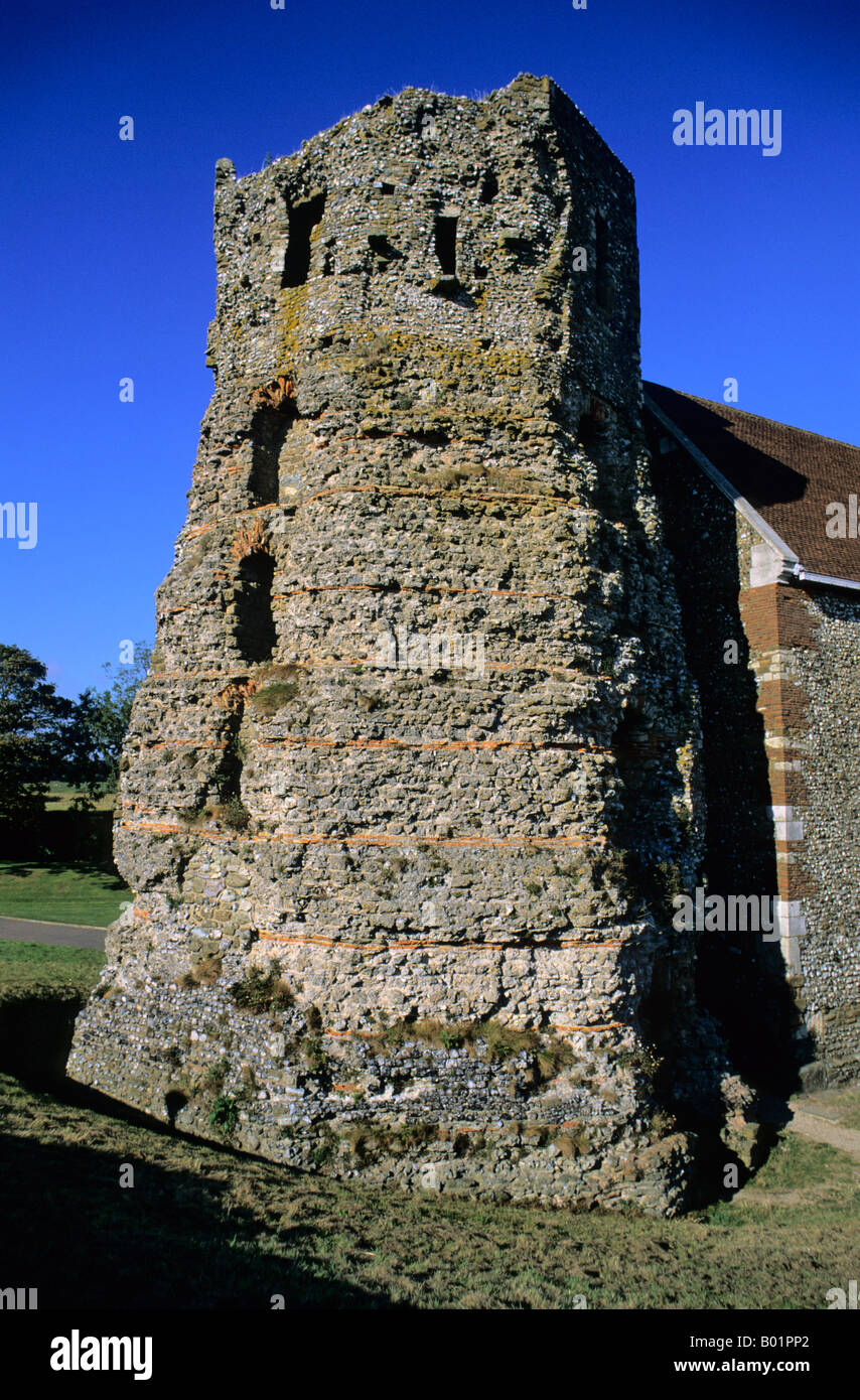 Römische Leuchtturm, Dover Castle, Kent, England, UK Stockfoto
