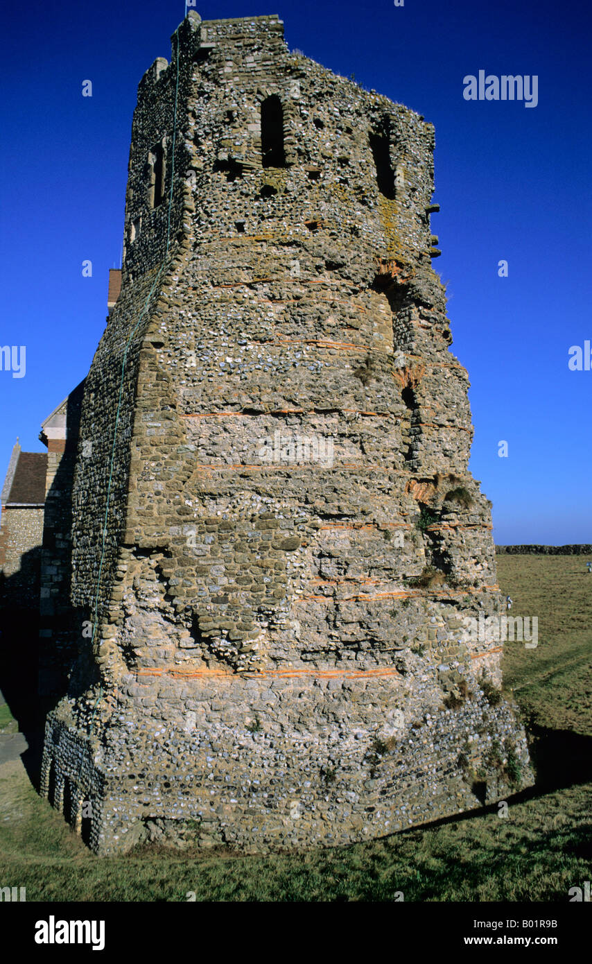 Römische Leuchtturm, Dover Castle, Kent, England, UK Stockfoto