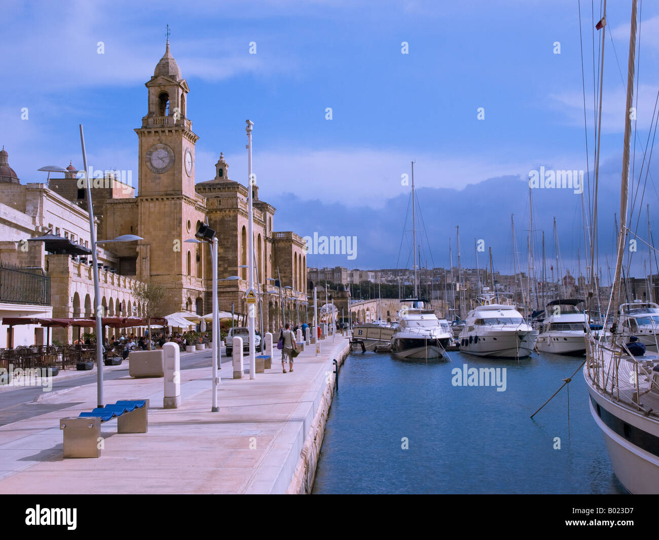 Der angenehme Vittoriosa Waterfront, Malta. Stockfoto
