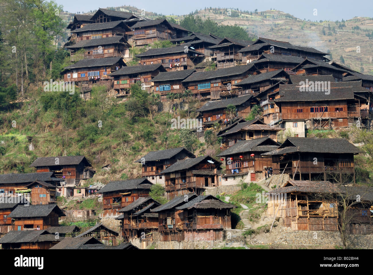 Die größte Miao Minderheit Dorf in China, Stockfoto