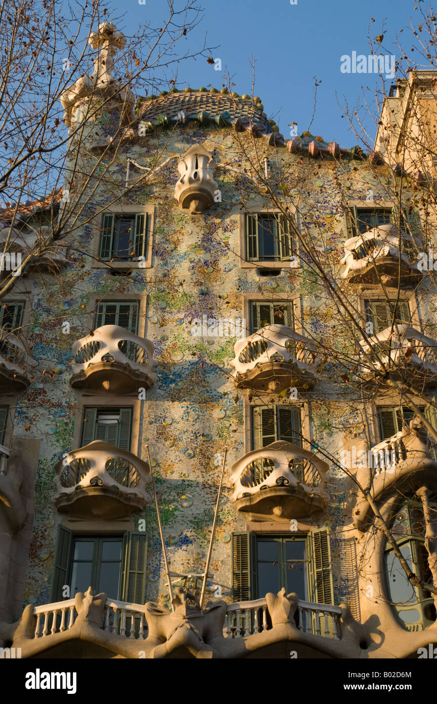 Casa Batllo Catalon Architekten Antonio Gaudi in Barcelona Stockfoto