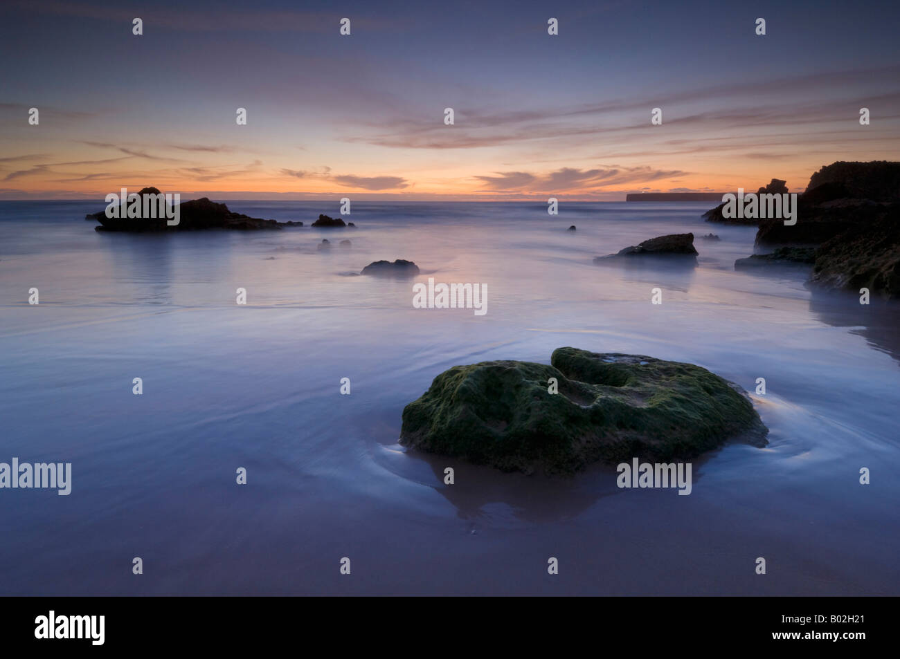 Sonnenuntergang am Castelejo Beach in der Nähe von Vila da Bispo Algarve Portugal EU Europa Stockfoto