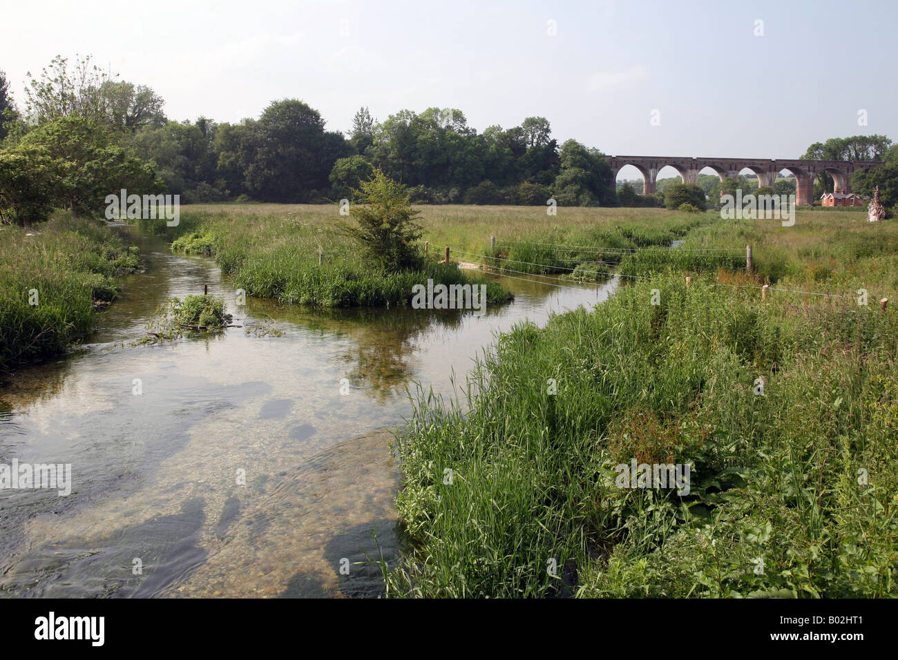 Die Bourne Bach St Mary Bourne Hampshire England UK Stockfoto