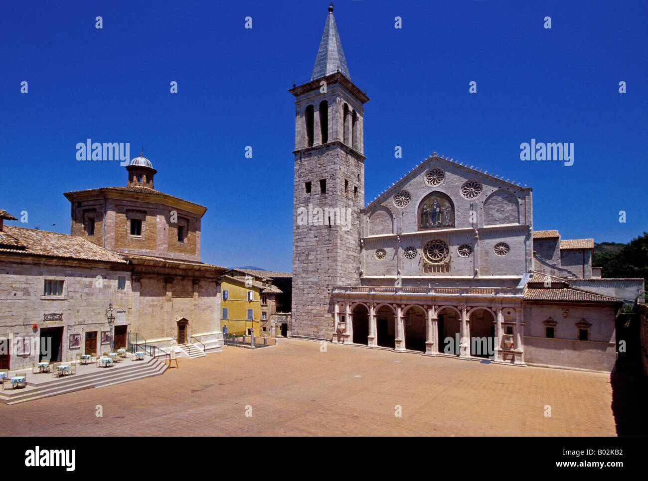 Domplatz Spoleto in Umbrien Italien Stockfoto