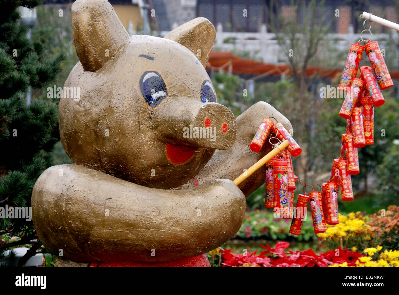 Chinesisches Neujahr, Frühlingsfest, Schwein-Jahr Stockfoto