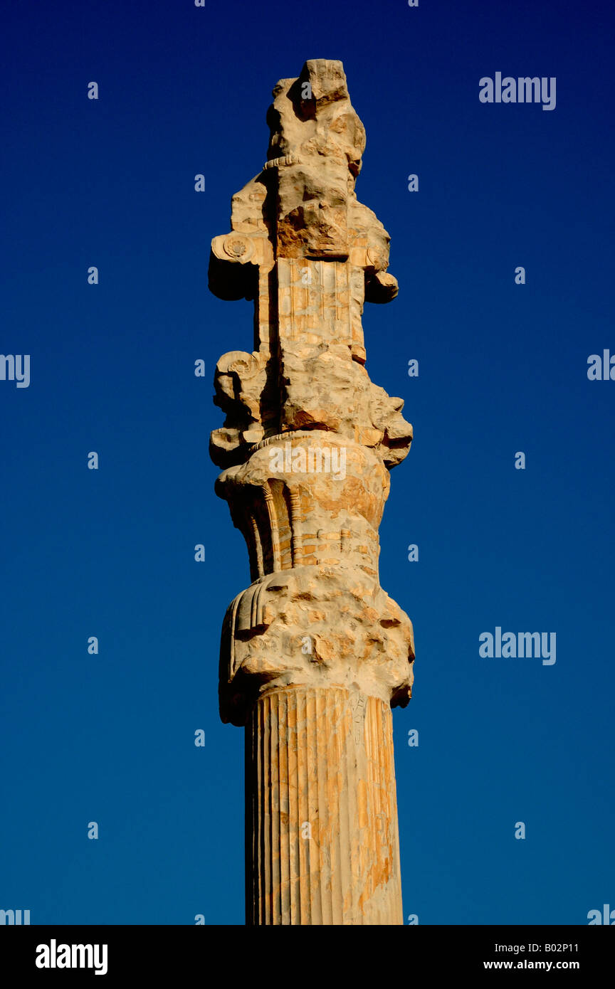 Basrelief in Persepolis, Iran. Gesamtansicht des Standortes. Stockfoto