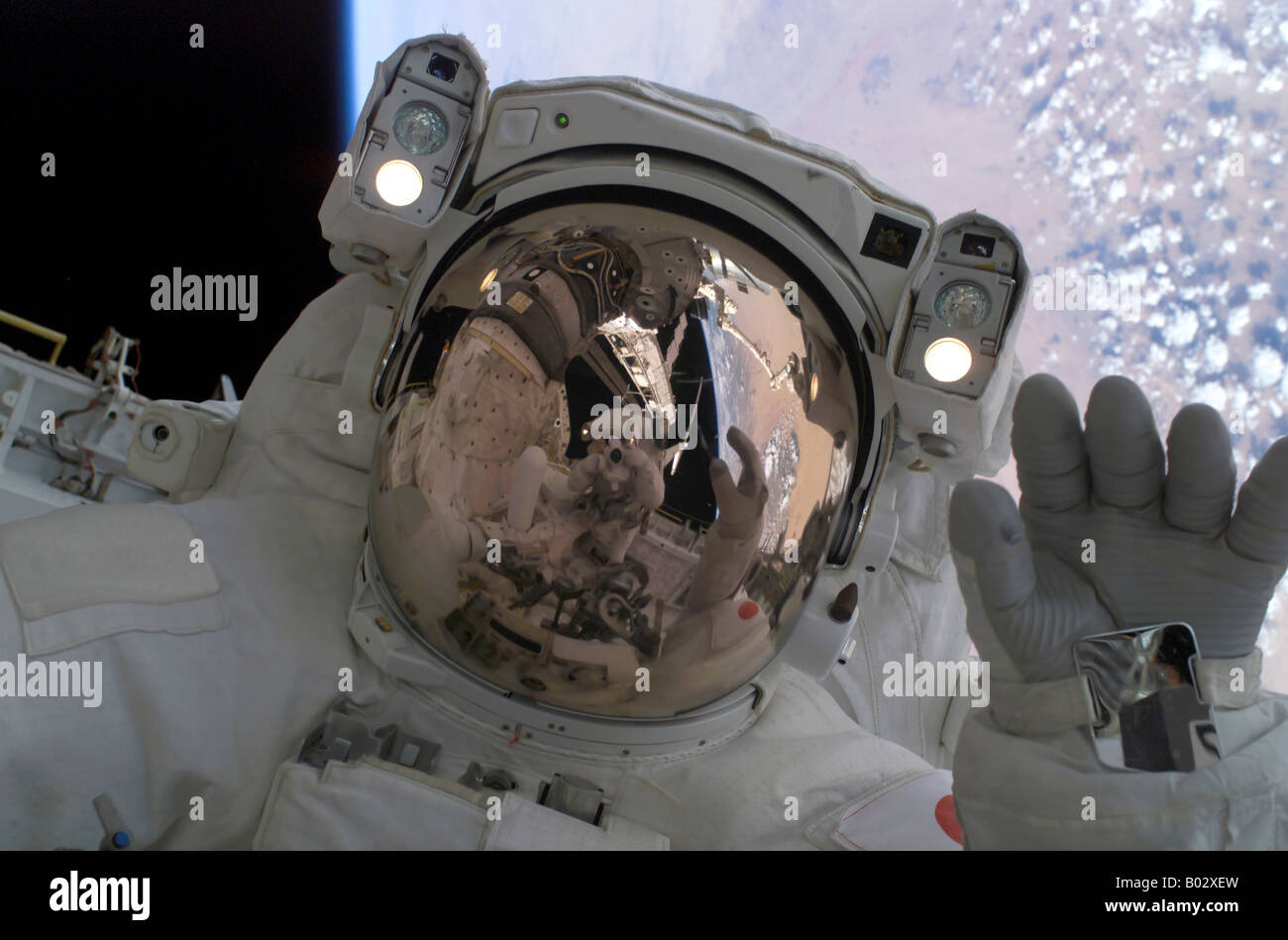 Astronaut Extravehicular Activity an. Stockfoto