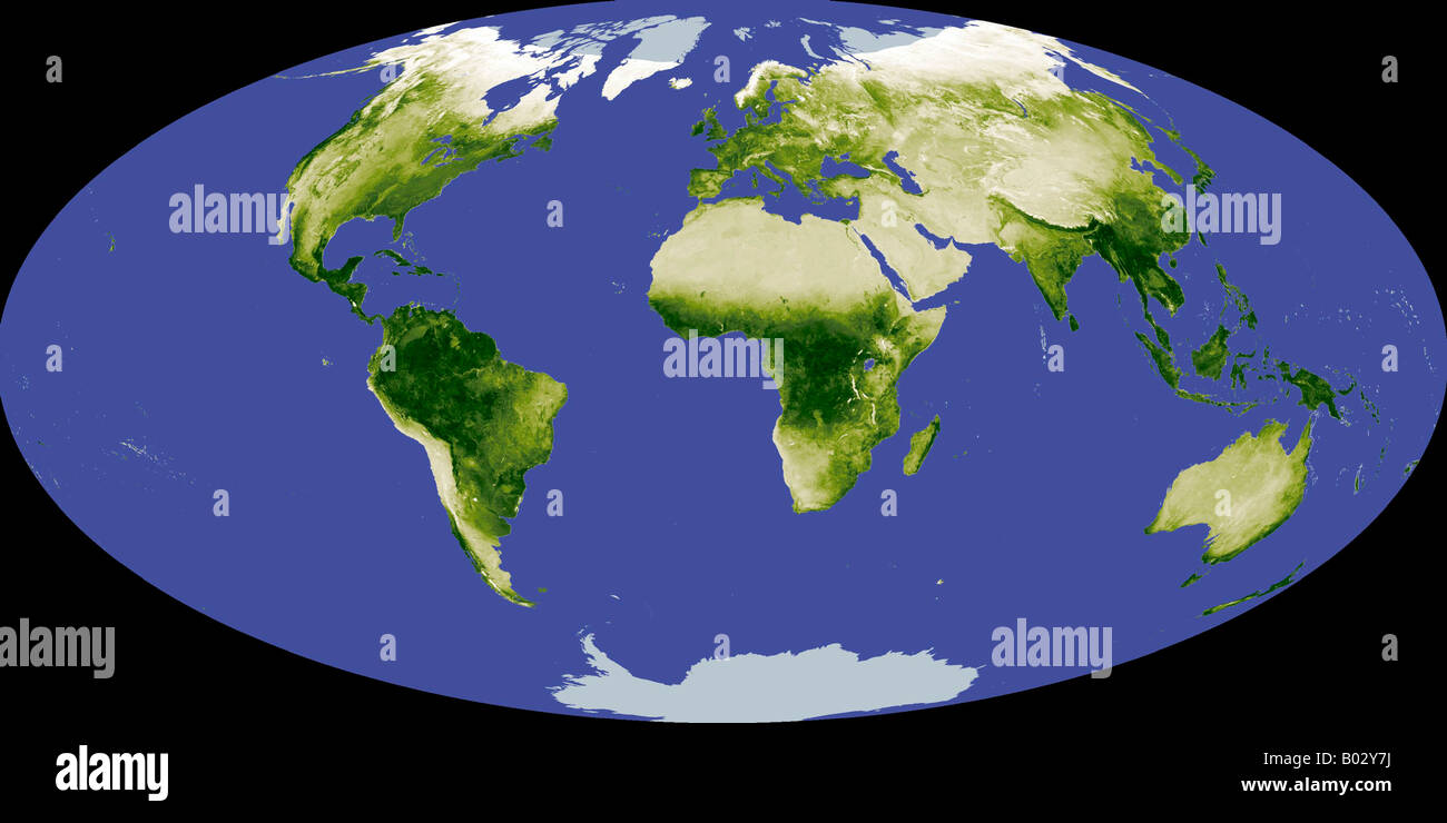 Vegetationskarte der Welt. Stockfoto