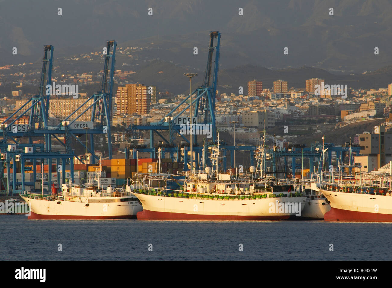 Japanische Fischerboote, Las Palmas Hafen Stockfoto