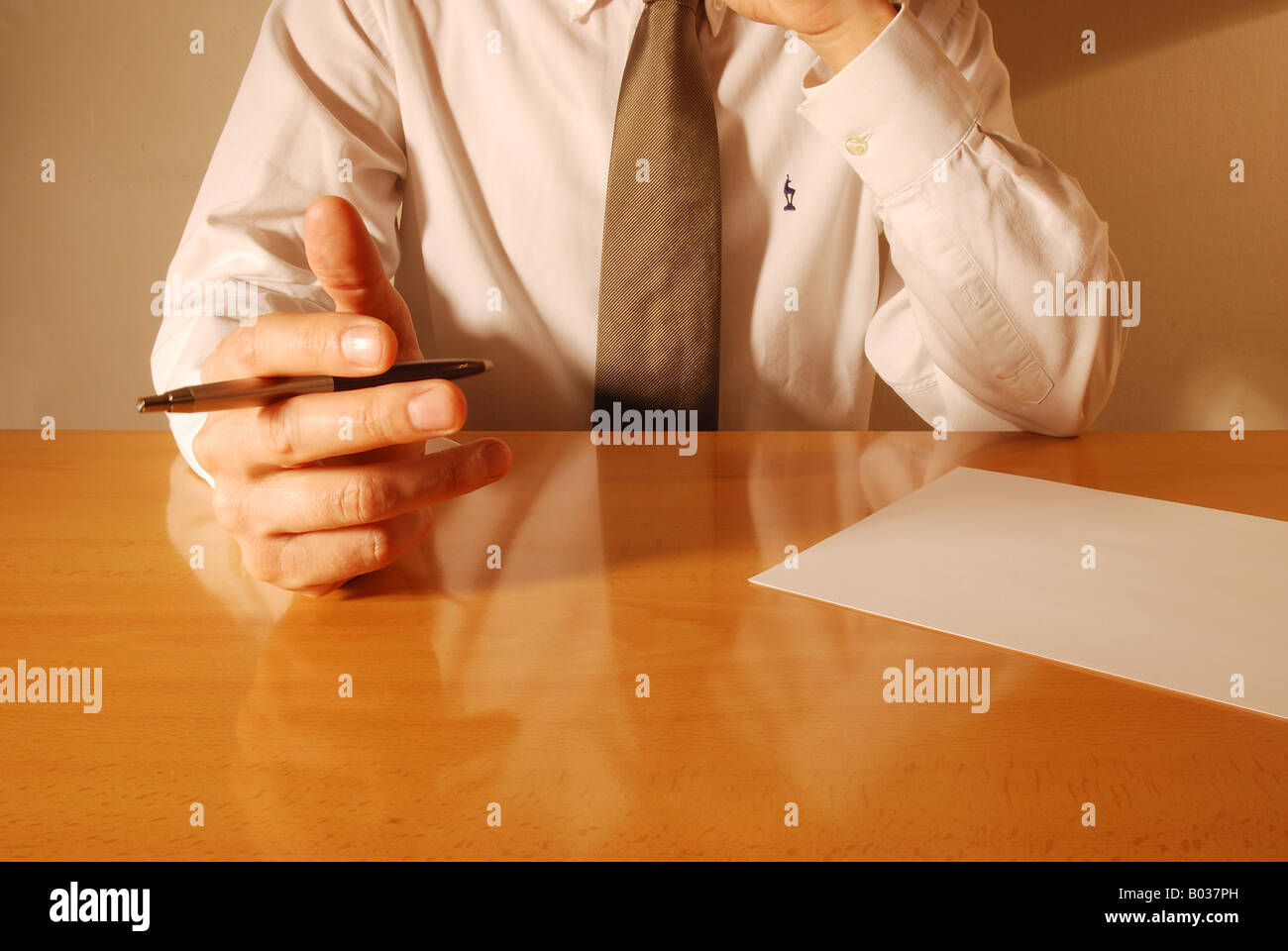 Gesten: Stift halten. Stockfoto