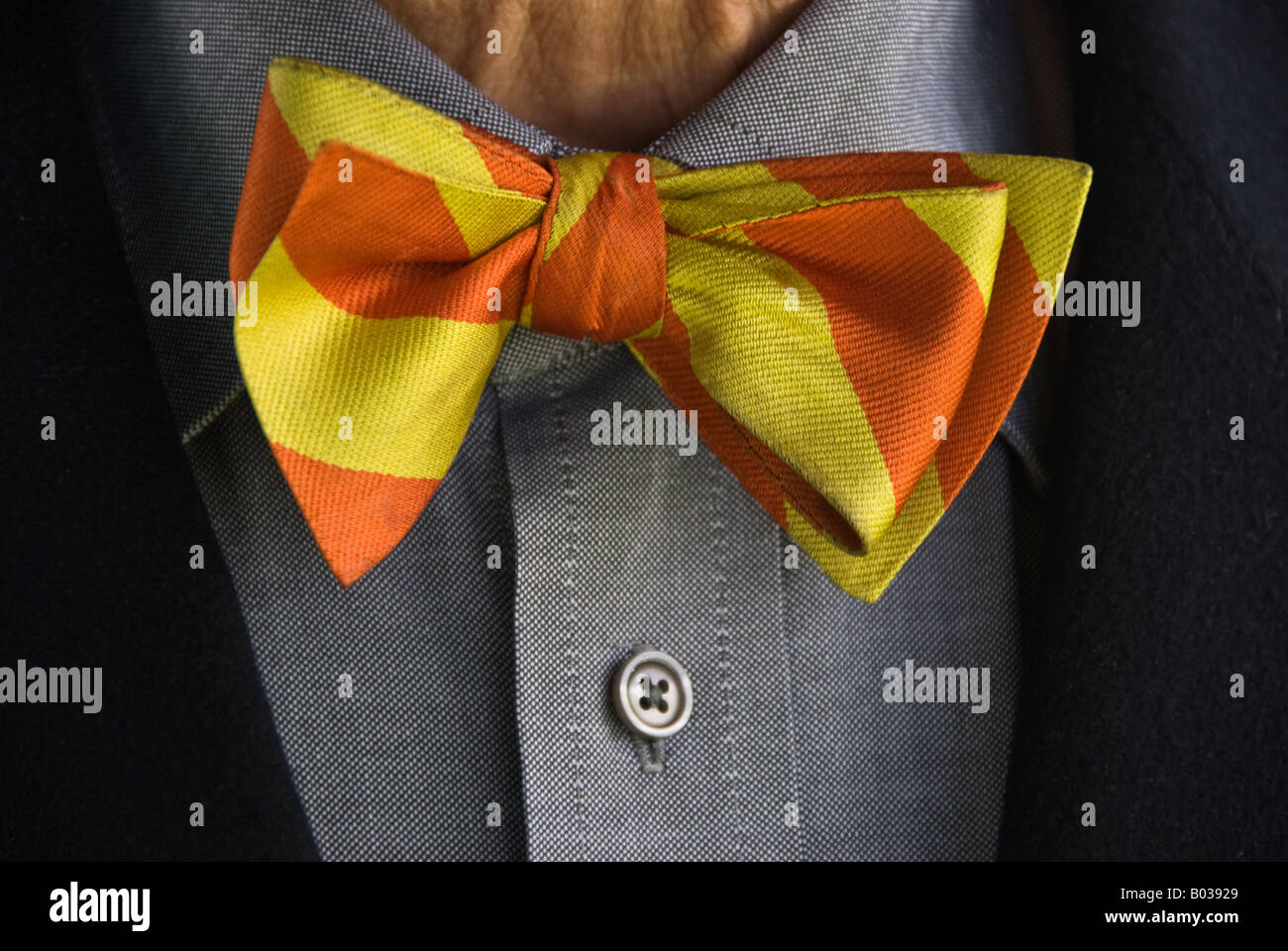 Marylebone Cricket Club MCC Fliege um den Hals getragen von älteren Mann Stockfoto