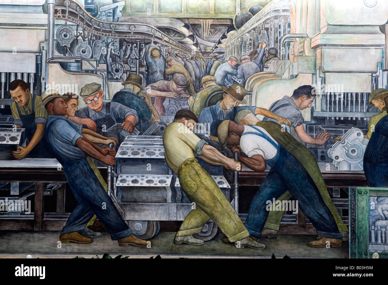 Detail von Diego Rivera Wandbild Detroit Institute of Arts Nordwand Stockfoto